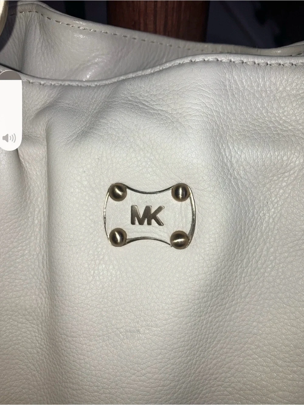 Michael Kors Leather Cream Hobo Bag